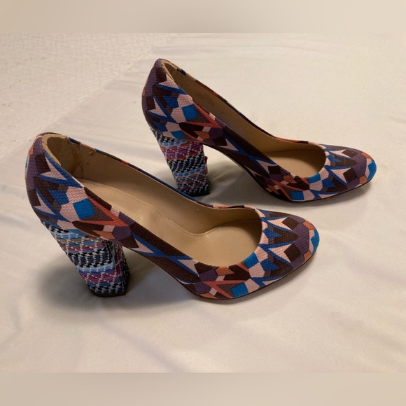 New J. Crew Multicolored  Pump with 3-3/4” heels., size 7.5.  Never worn. - Picture 2 of 14